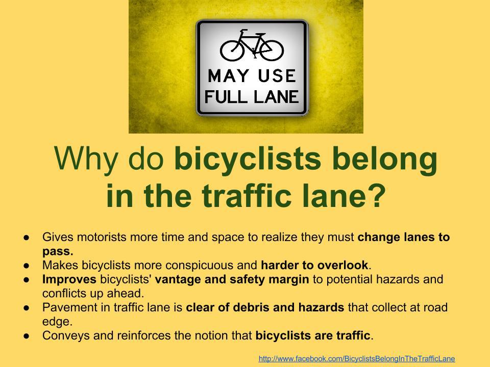 Cyclist May Use Full Lane But Should We lovingthebike