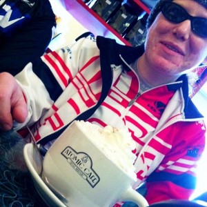 Winter riding = lots of coffee.  Photo © Russ Campbell